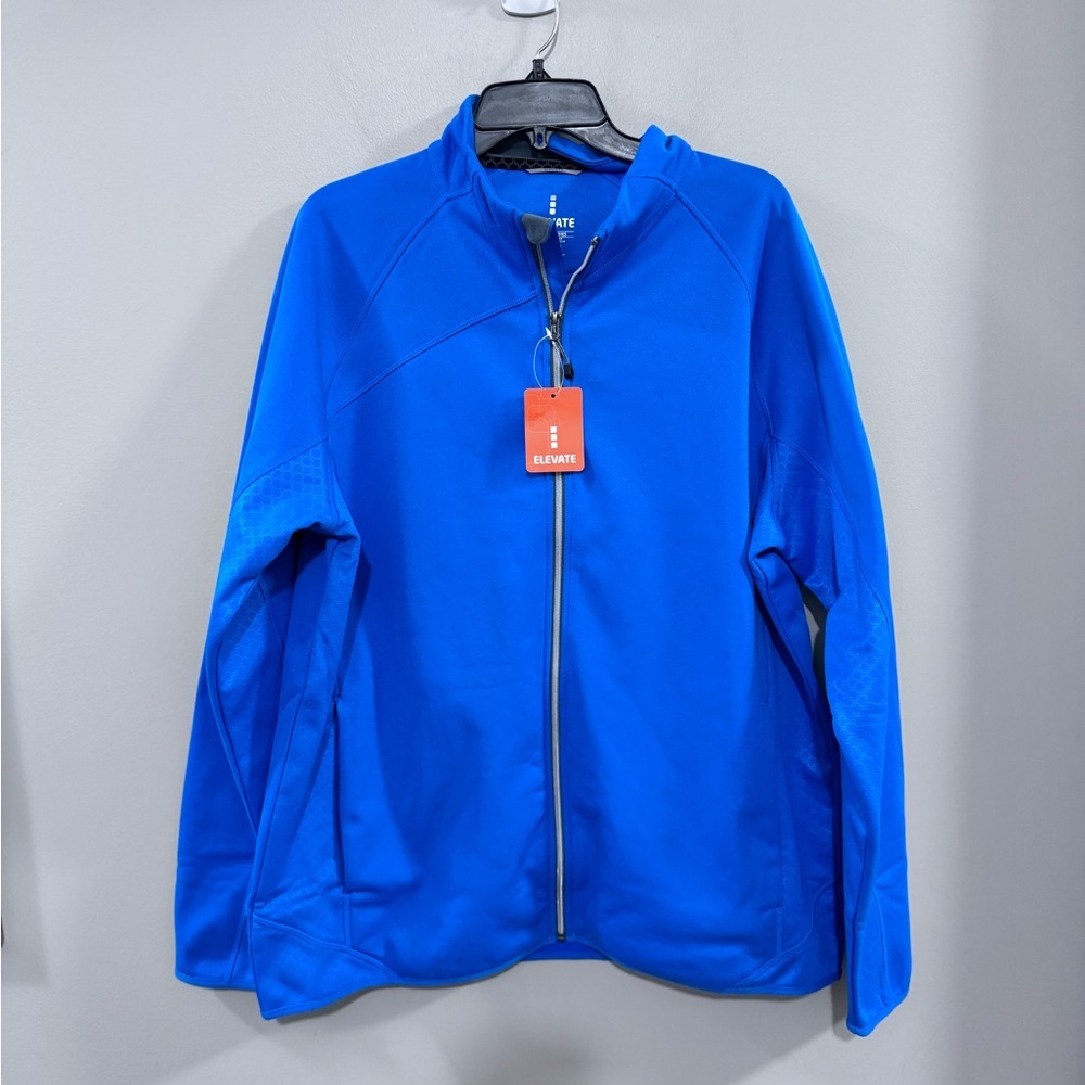 NWT Elevate Men's Blue Performance Full Zip Jacket.  Size XL